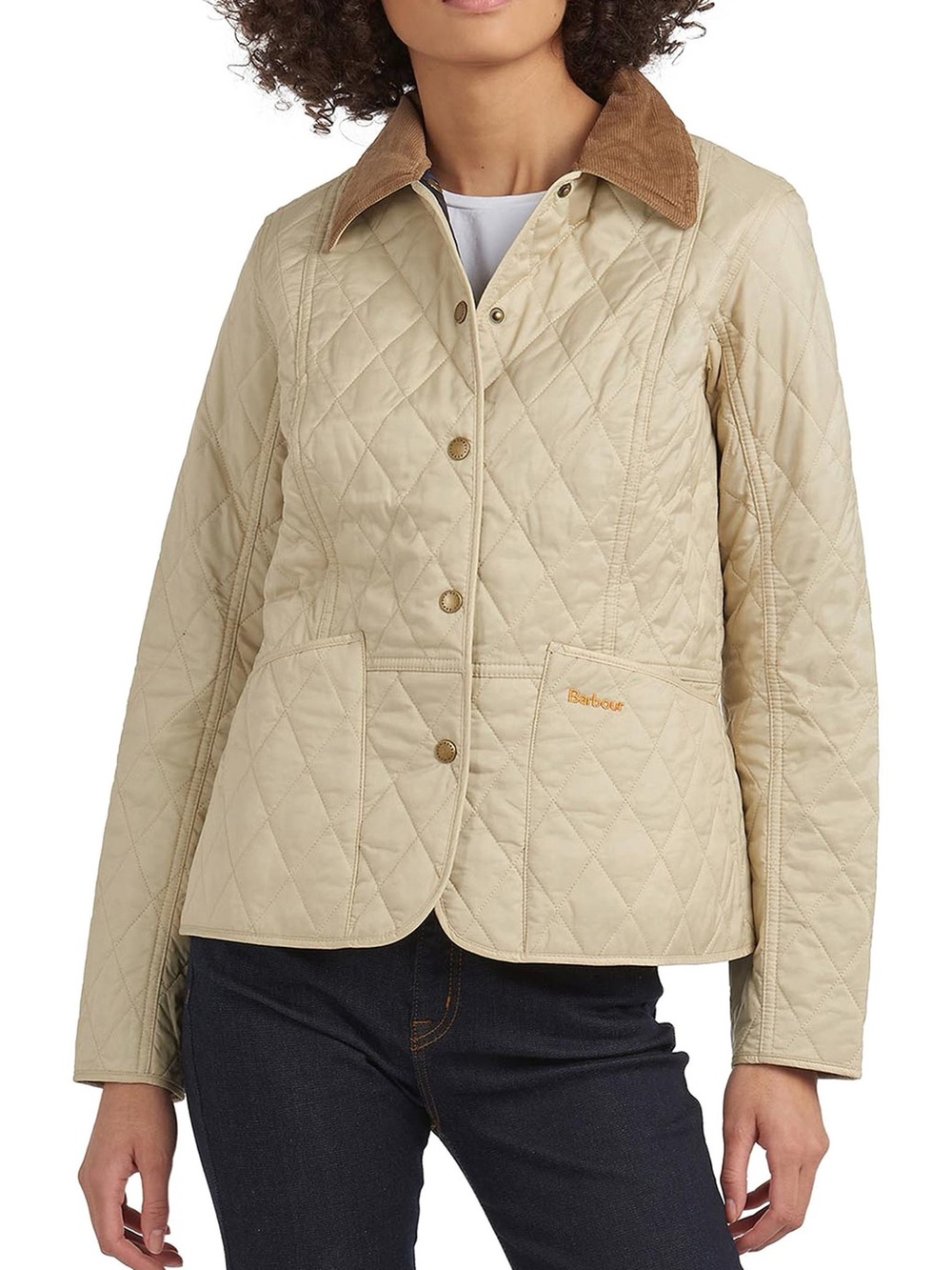 Barbour Liddesdale Quilted Utility Chore Jacket Brown Corduroy Collar size 10 - Picture 9 of 15